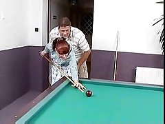 Red haired german grown up fucked on a pool table