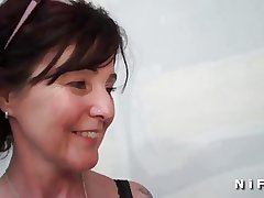 Sextape of a french mature getting a threatening bushwa in her aggravation