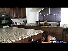 black wife fucked above kitchenette rod